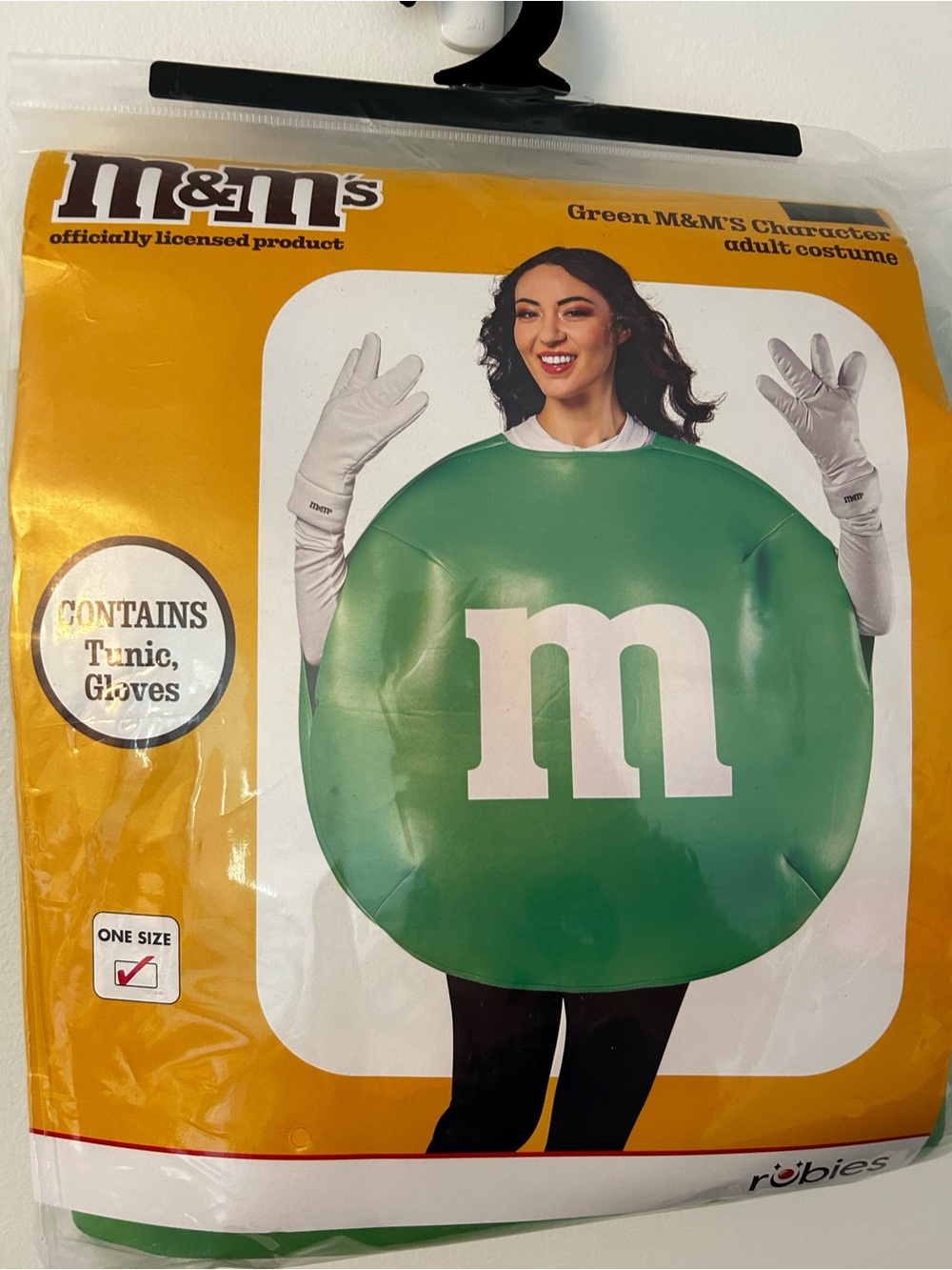 Rubie's Green M&M Adult Tunic Costume with White Gloves